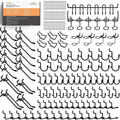 176PCS Black Pegboard Hooks with Peg Locks, 1/4" Heavy Duty Metal
