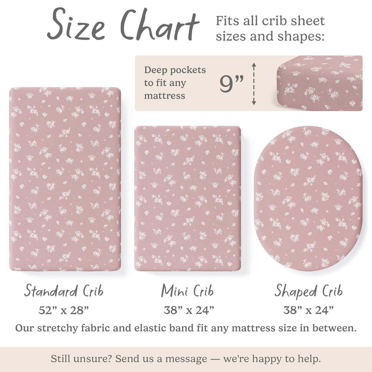 Crib Sheets Neutral - Fitted Baby Crib Sheets Bed for Girl Boy - 2 Pack Standard & Toddler Mattress (Antique Rose)