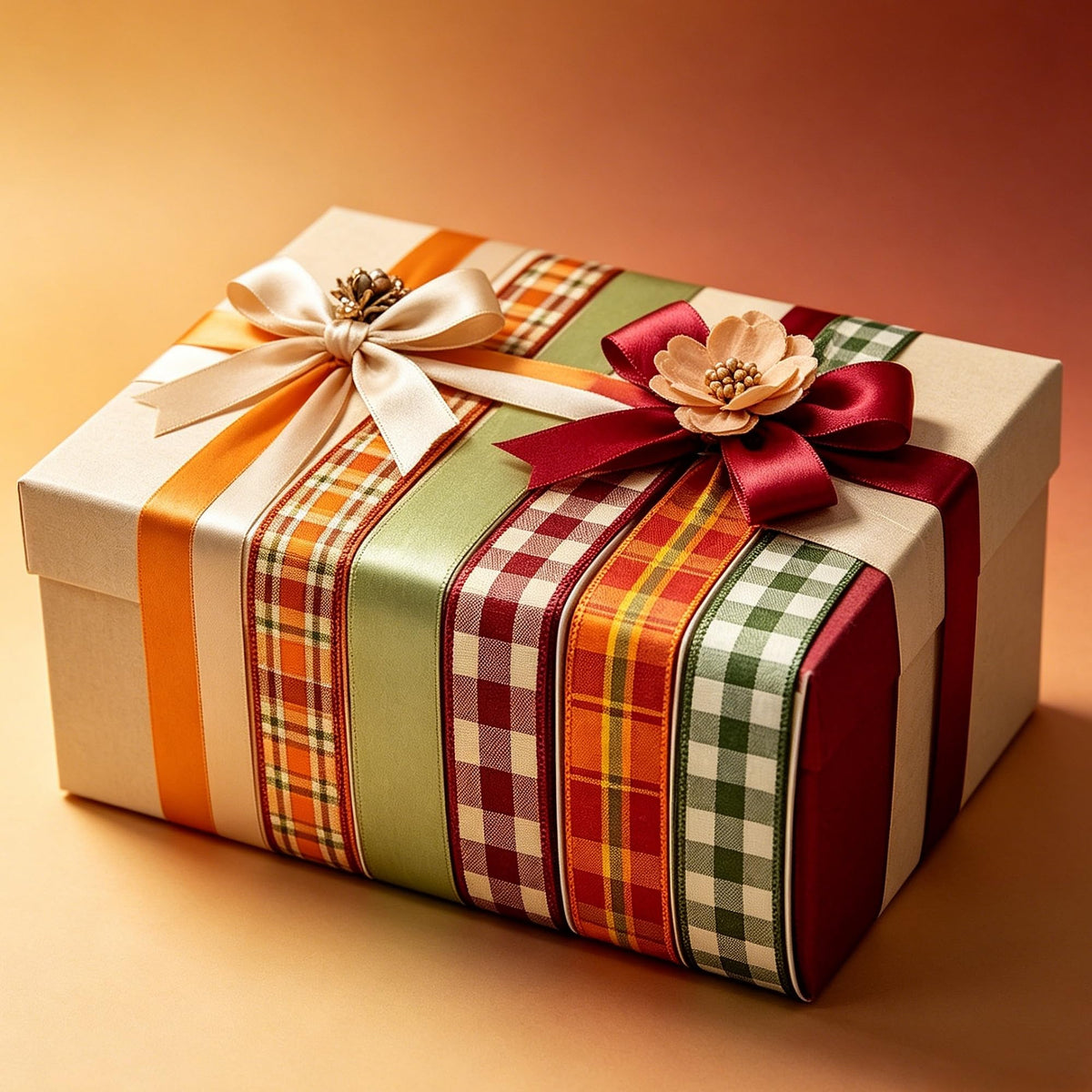 Fall Wired Ribbon Set 2" 8 Rolls 40 Yards Thanksgiving Wreath