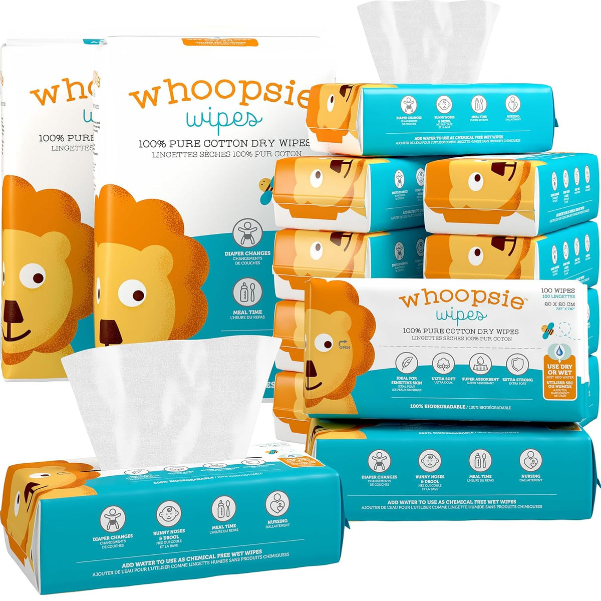 – The Original 100% Pure Cotton Dry Baby Wipes (1200 Count)