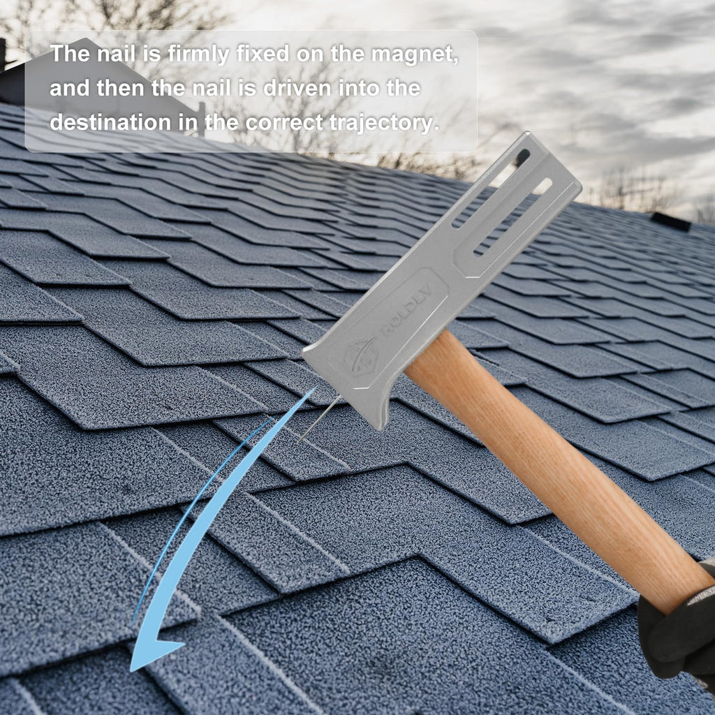 Magnetic Roofing Hammer, Magnetic Roofing Hatchet Designed to Improve Efficiency, Roofing Axe with Solid Wood Handle
