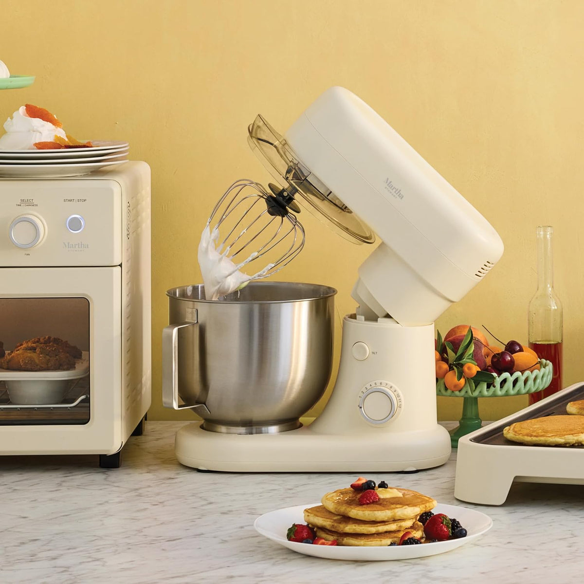 5.3QT Tilt Head Stand Mixer, 12 Speeds, Stainless Steel Bowl | Dough Hook, Stainless Whisk, Beater, Removable Splash