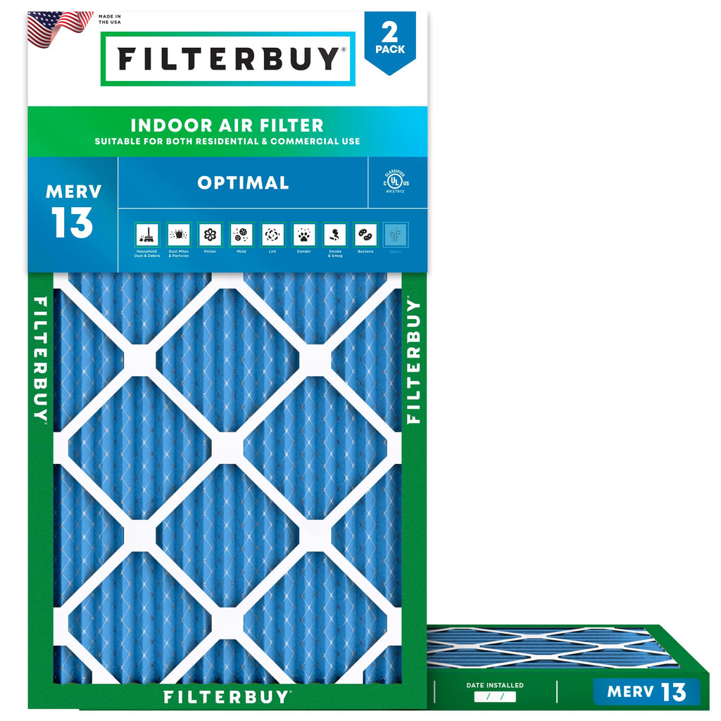 17x27x1 Air Filter MERV 13 Smoke & Allergy Defense (2-Pack)