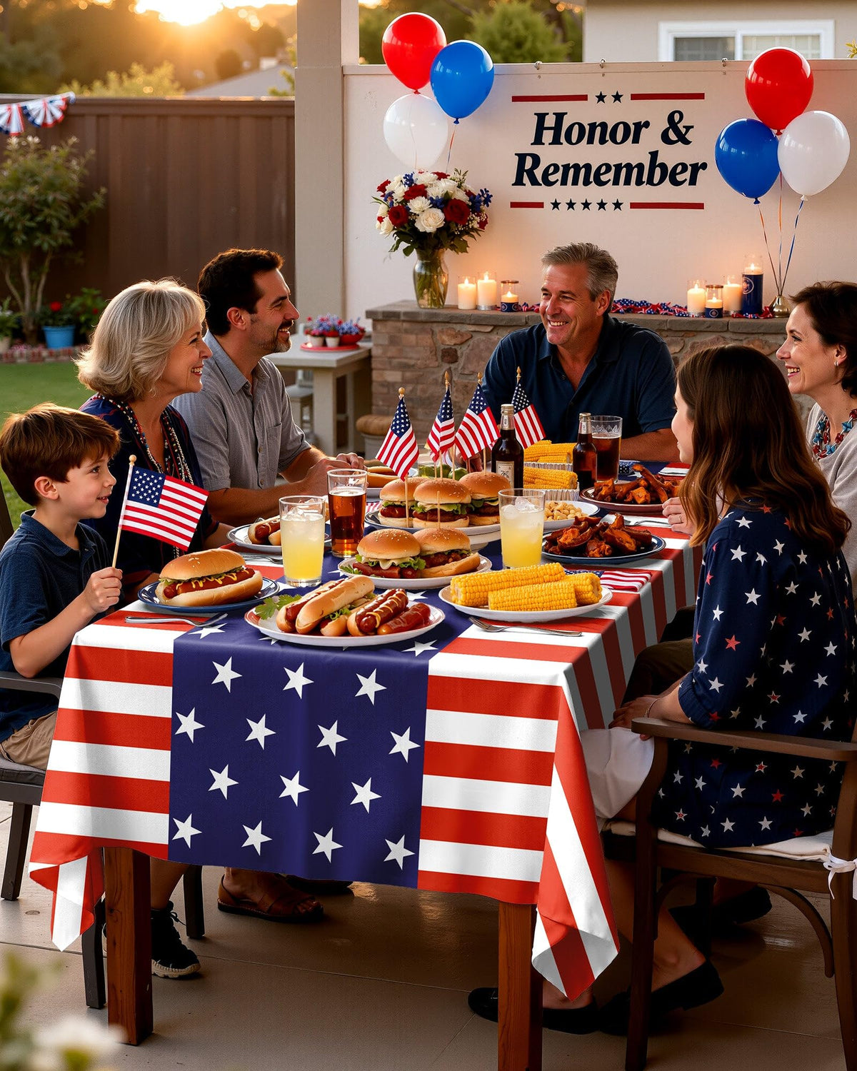 Patriotic Plastic Table Cloth Disposable 10 Pack，American Flag
