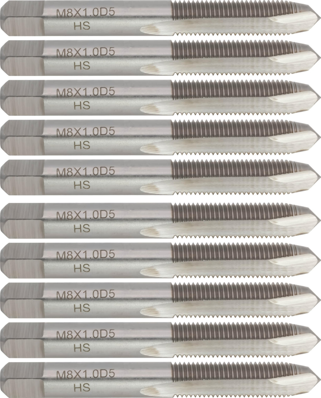 CME HSS Spiral Point Plug Taps, M8 × 1mm Metric, D5, 2 Fl, 10 pcs