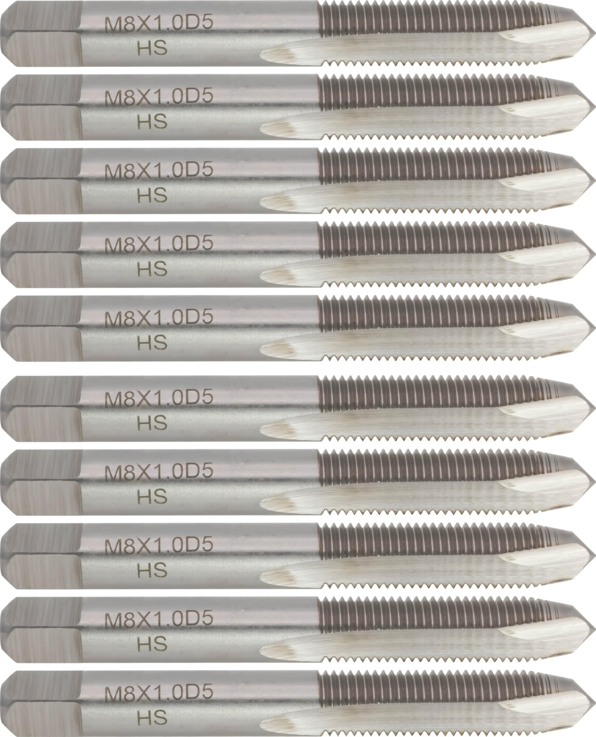CME HSS Spiral Point Plug Taps, M8 × 1mm Metric, D5, 2 Fl, 10 pcs