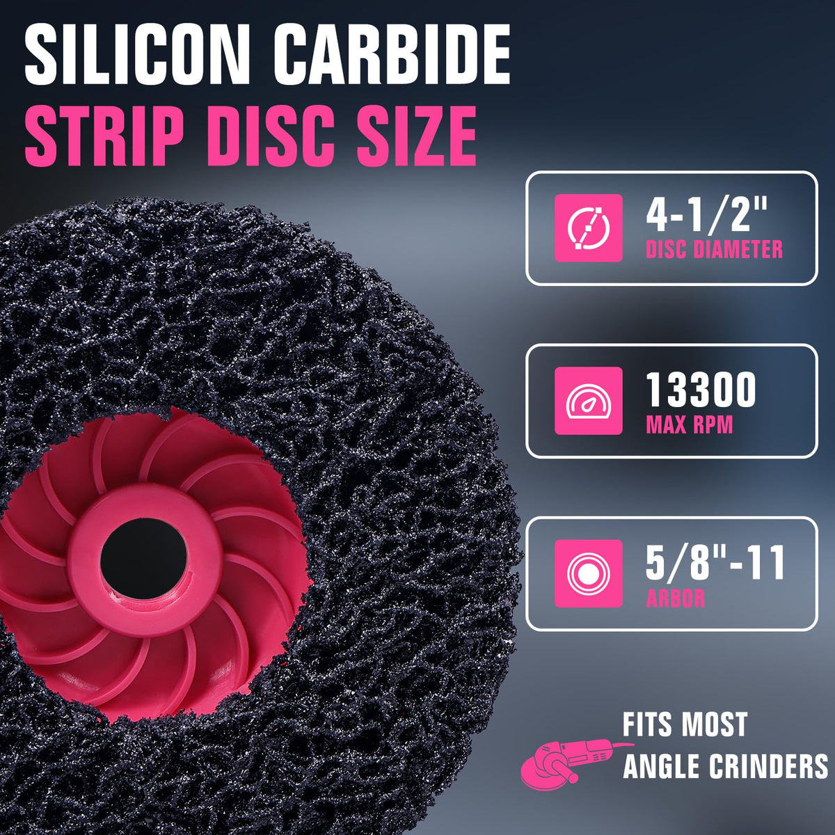 4-1/2Inch Stripping Discs for Angle Grinder, 5/8-11, Black, 6-Pack