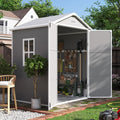 Outdoor Resin Storage Shed 6x4 FT, Plastic Shed for Garden, Grey | Weather UV Resistant, Heavy Floor, Lockable