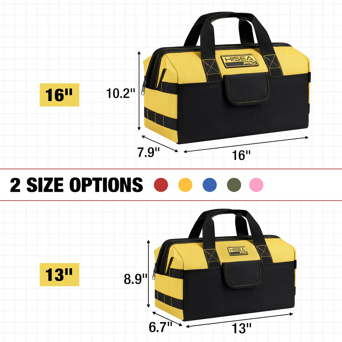 3 Pack Heavy Duty Tool Bag, 16-Inch Waterproof Tools Organizer Tote