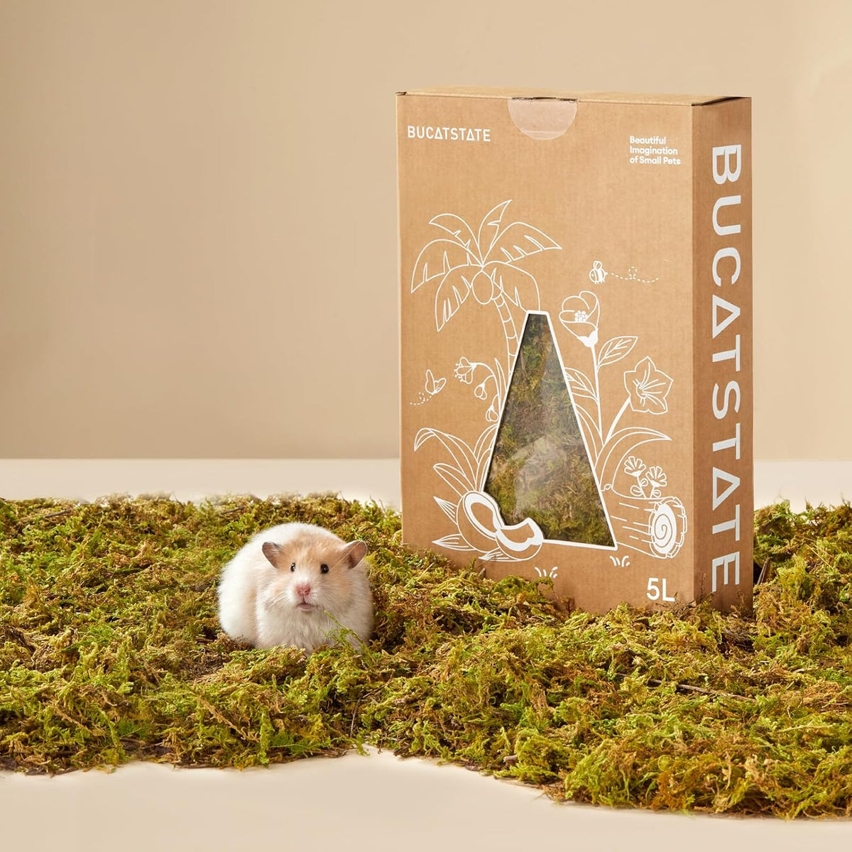 5L Hamster Bedding, Natural Forest Moss Odor Control