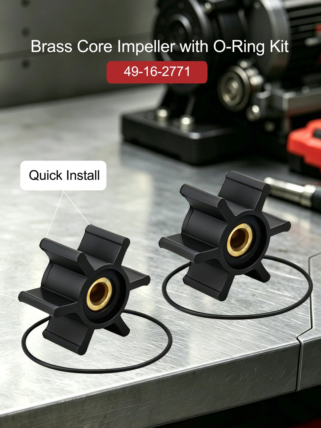Brass Core Impeller with O-Ring Kit Fit for Milwaukee M18 Transfer Pumps