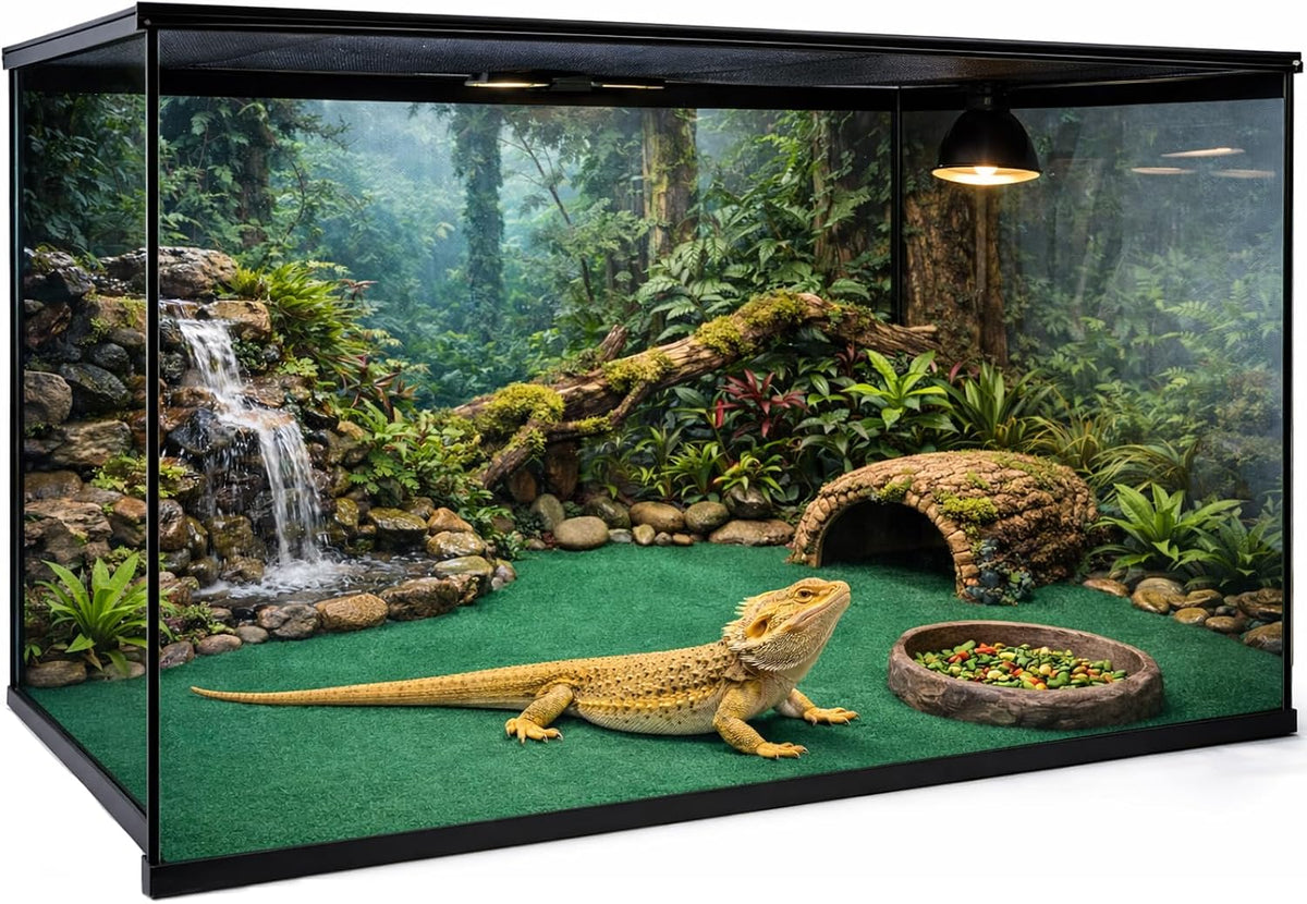 47" x 24" Large Reptile Carpet Terrarium Liner Bedding Reptile Substrate Mat Tank Accessories for Bearded Dragon