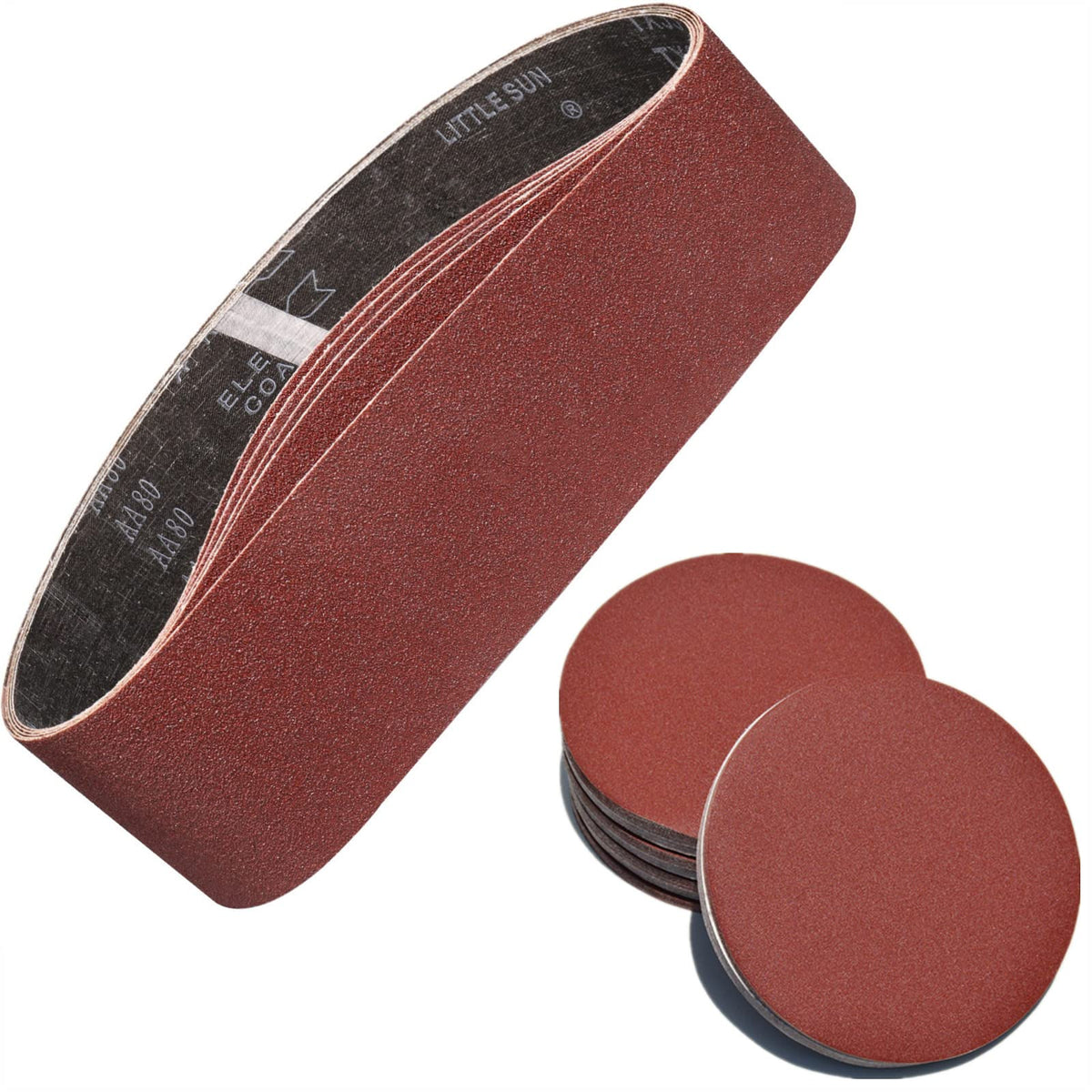 POTUINOM 28Pack 4x36 Inch Sanding Belts and 6 Inch PSA Sanding Discs Set