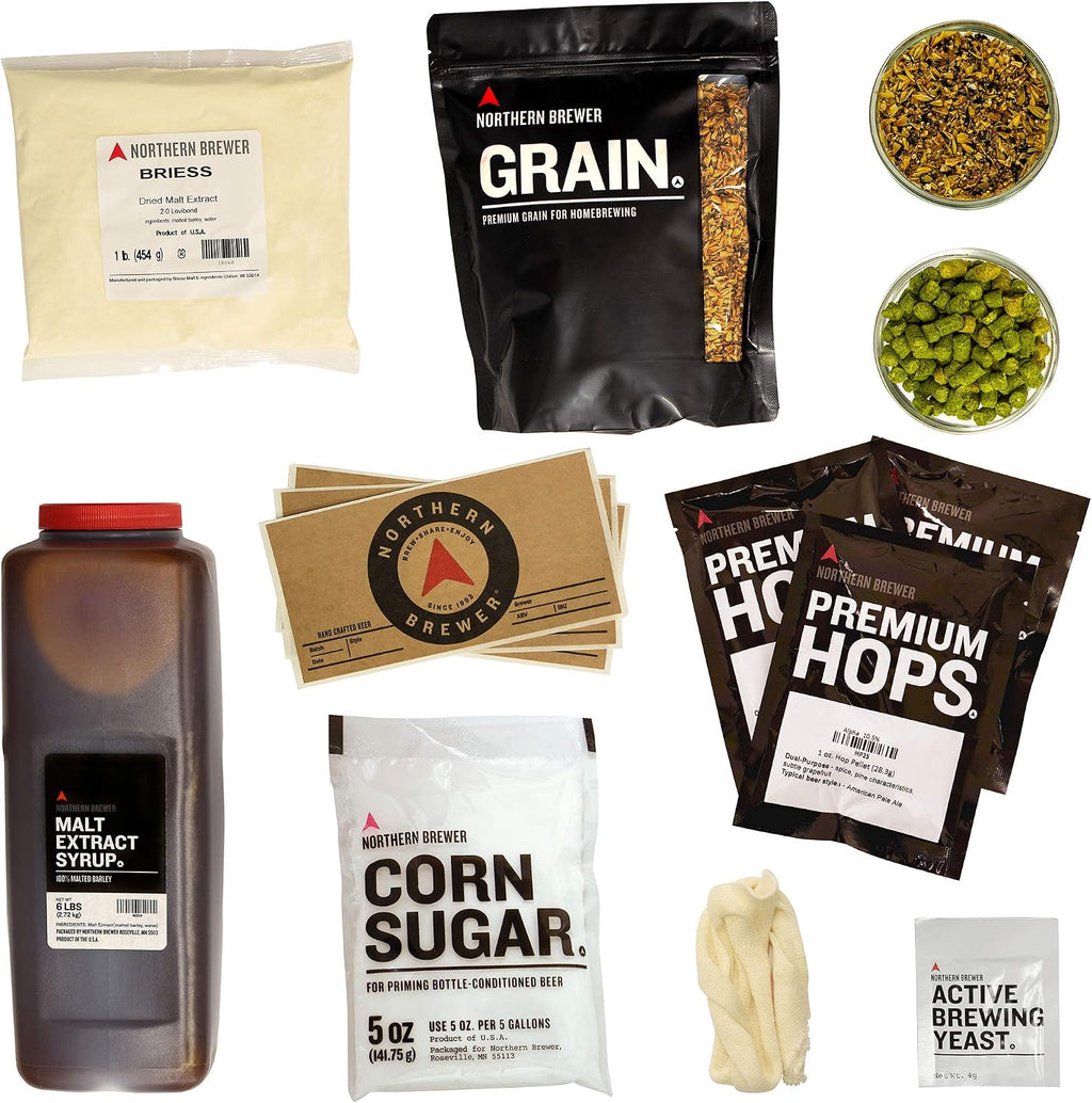 Essential Brew. Share. Enjoy. HomeBrewing Starter Set, Equipment and Recipe for 5 Gallon Batches (Block Party Amber)