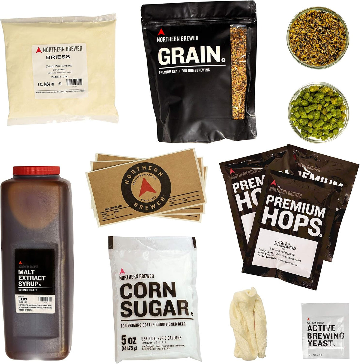 Essential Brew. Share. Enjoy. HomeBrewing Starter Set, Equipment and Recipe for 5 Gallon Batches (Block Party Amber)