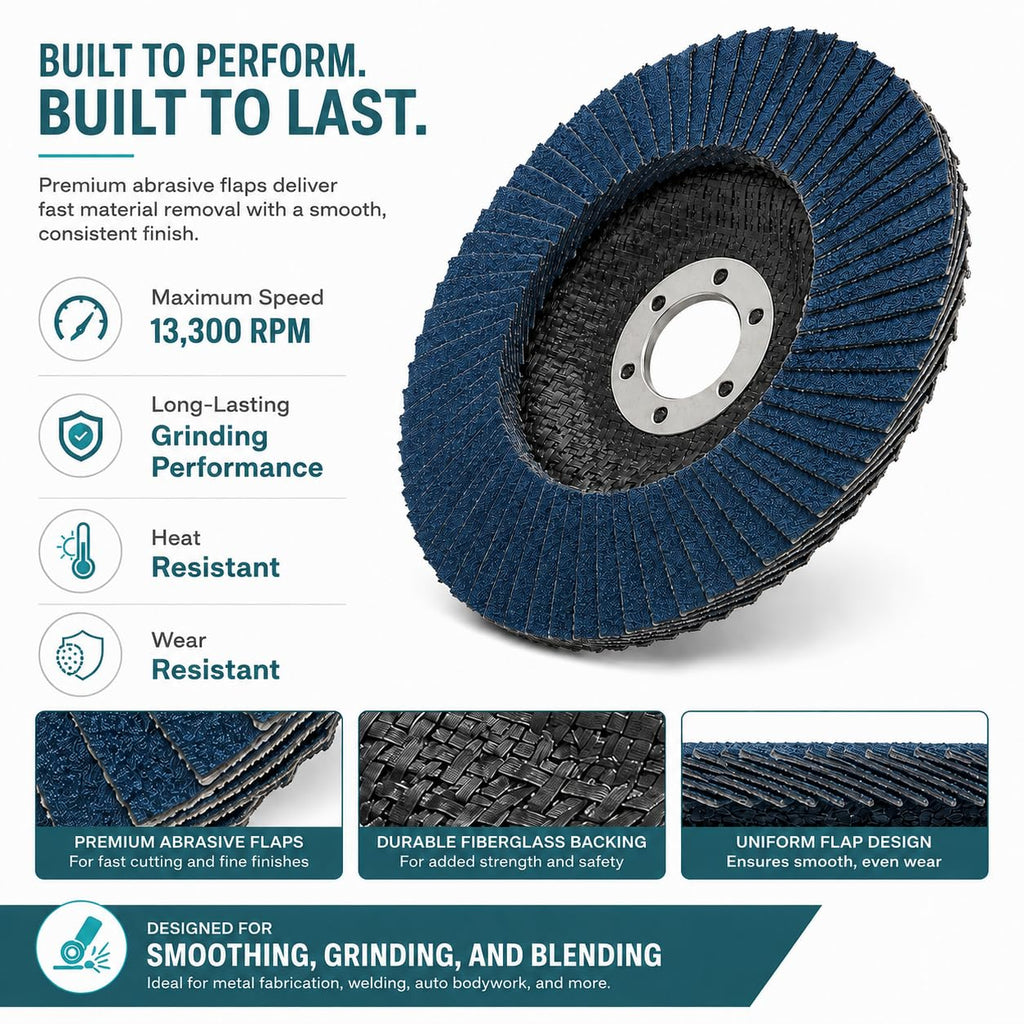 ADVX 10 Pcs Flap Discs 4.5 x 7/8 Inch Flap Sanding Disc (60#)