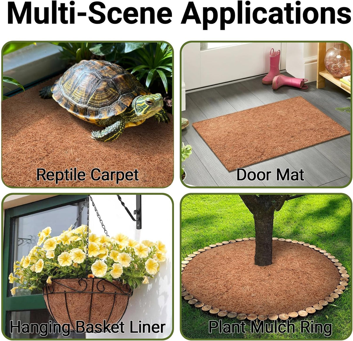 10 Pcs Reptile Carpet 12x12 Inch Coconut Fiber Mat for Tank Bedding