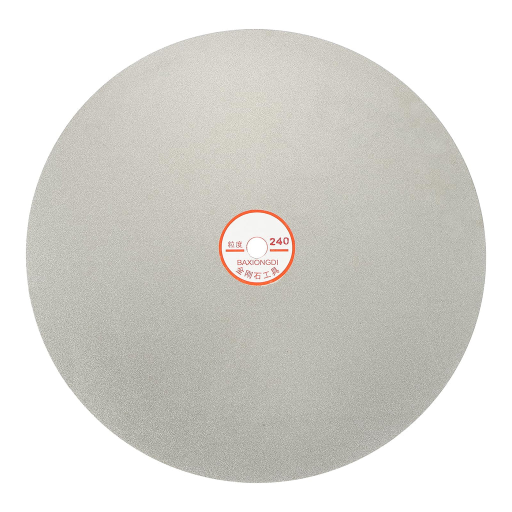 Intoolish 12 Inch x 1/2" Arbor Diamond Flat Lap Disc, 240 Grit