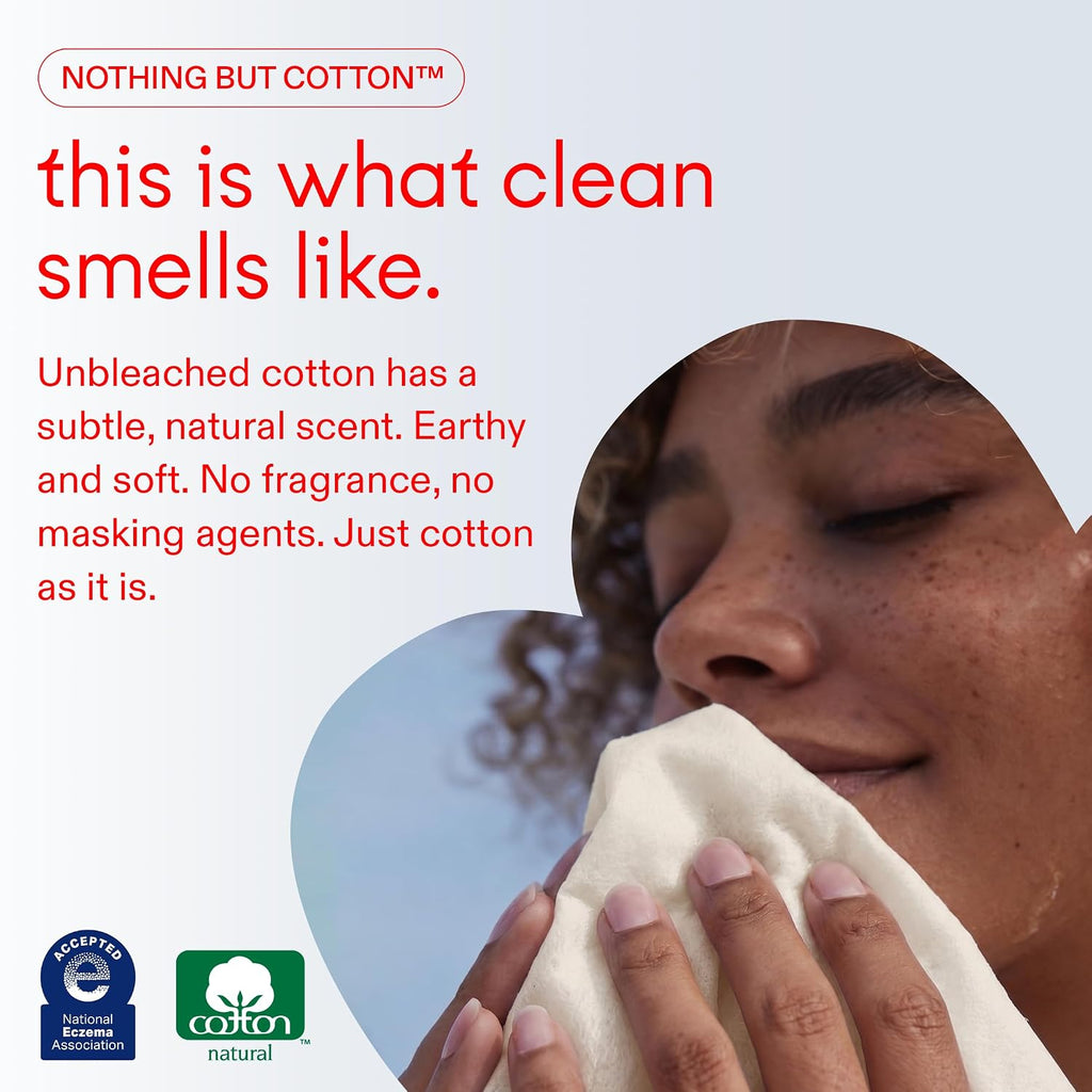 100% Cotton Baby Wipes, Unbleached, 99% Purified Water, Unscented, EWG verified