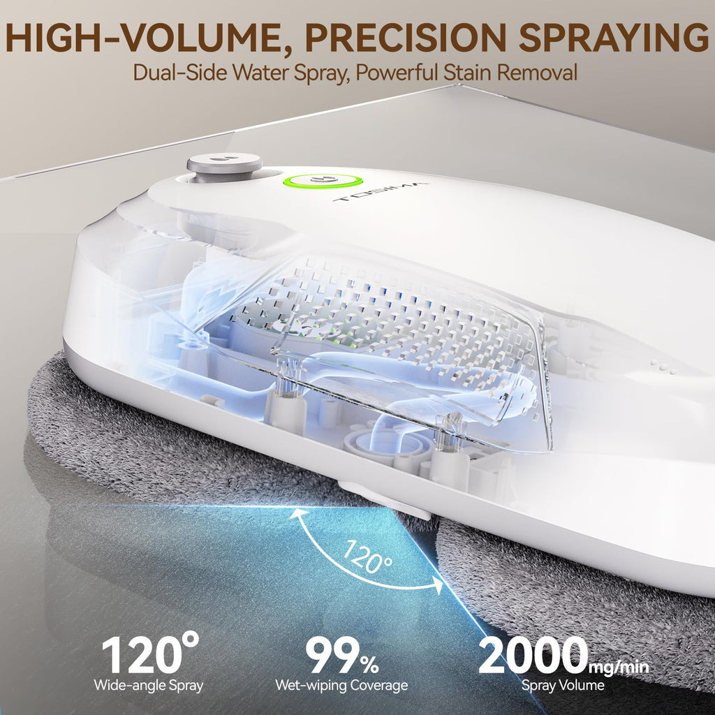 W5 Window Cleaning Robot, 6400Pa Max Adaptive Suction, Auto-Spray Smart Window Cleaner with Triple Safety System
