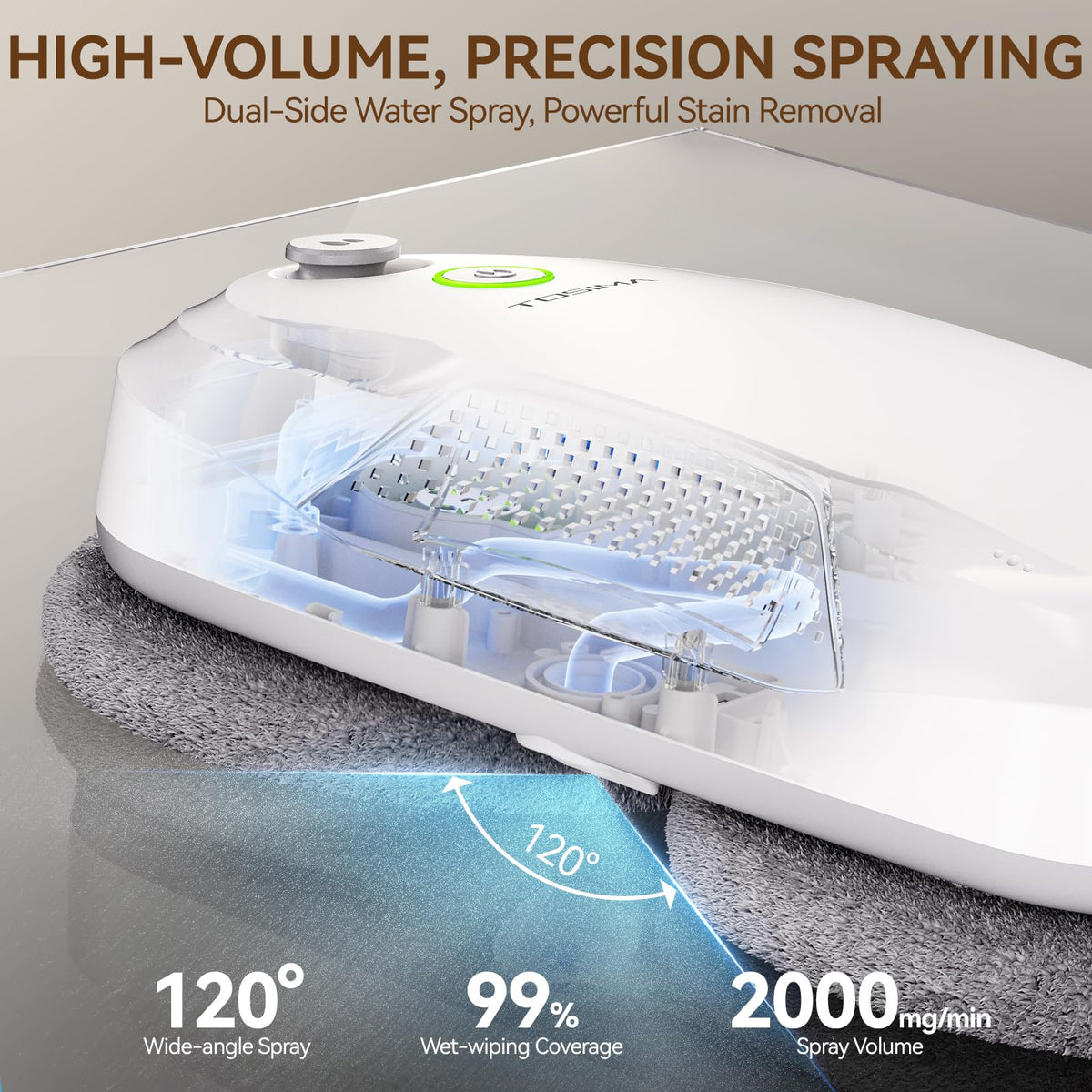 W5 Window Cleaning Robot, 6400Pa Max Adaptive Suction, Auto-Spray Smart Window Cleaner with Triple Safety System