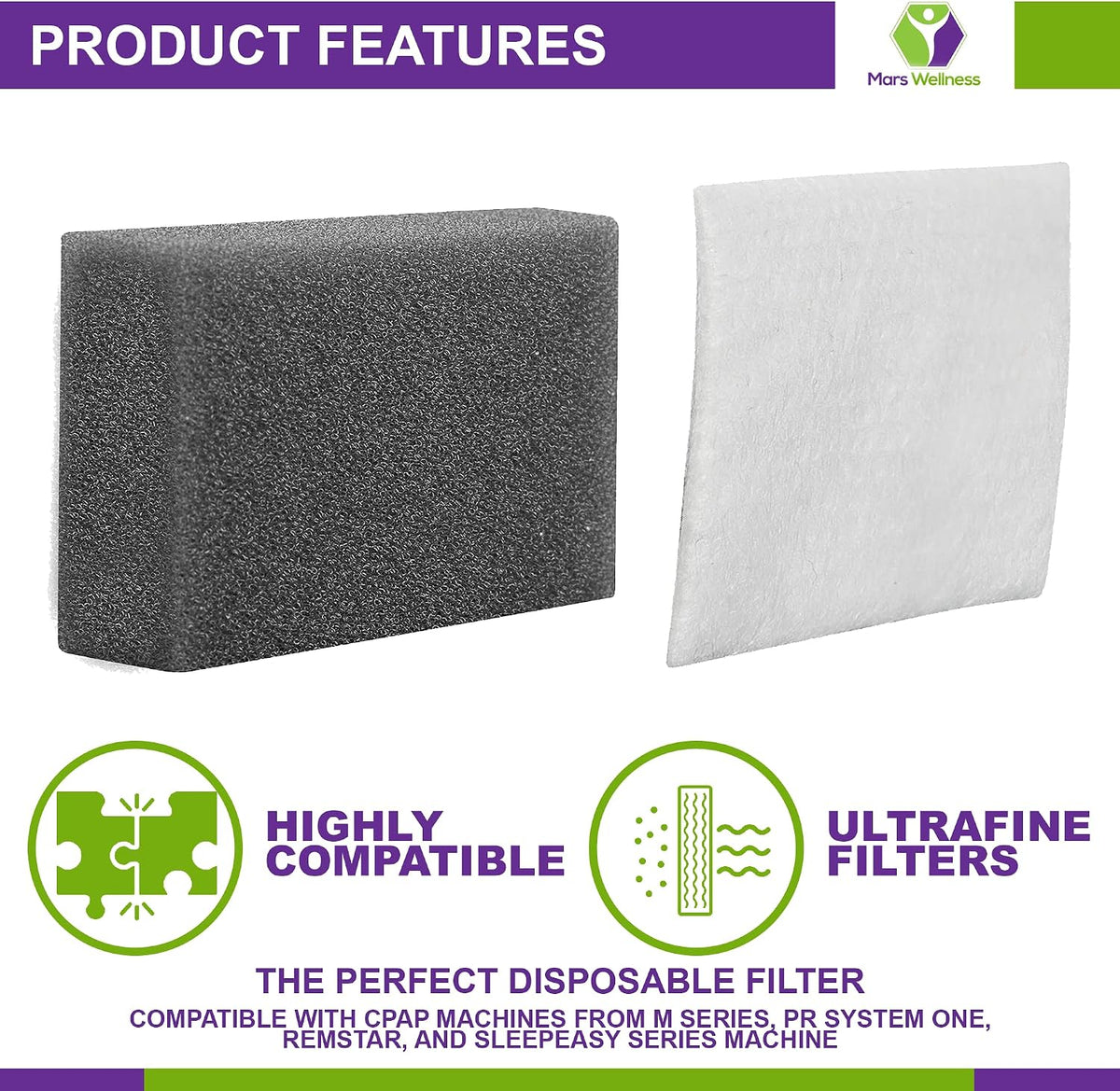 CPAP Filter Kit - Compatible with M Series, PR System 1 and Remstar Machine