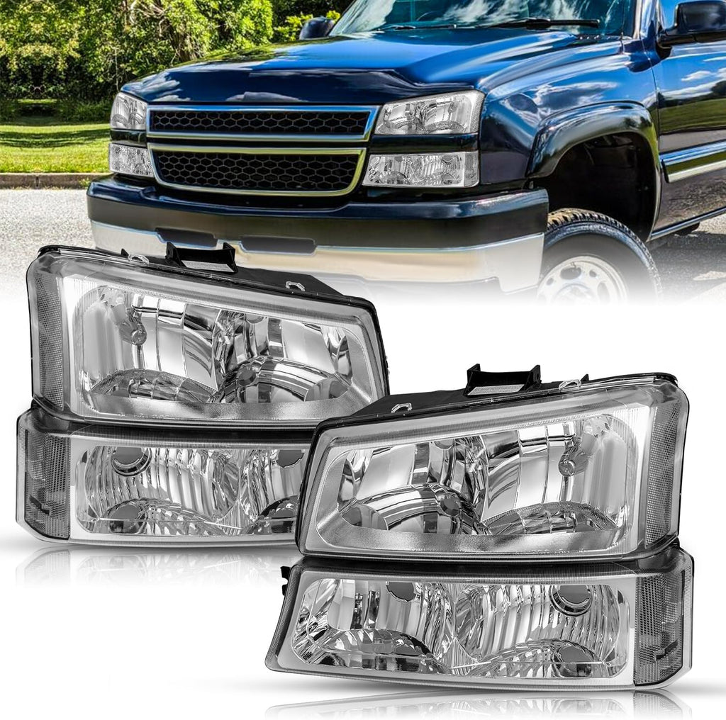 SOCKIR Headlight Assembly Compatible with 2003-2006 Chevy Silverado