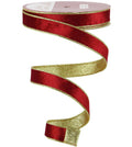 1 inch Red Velvet Christmas Wired Ribbon Continuous 20 Yards
