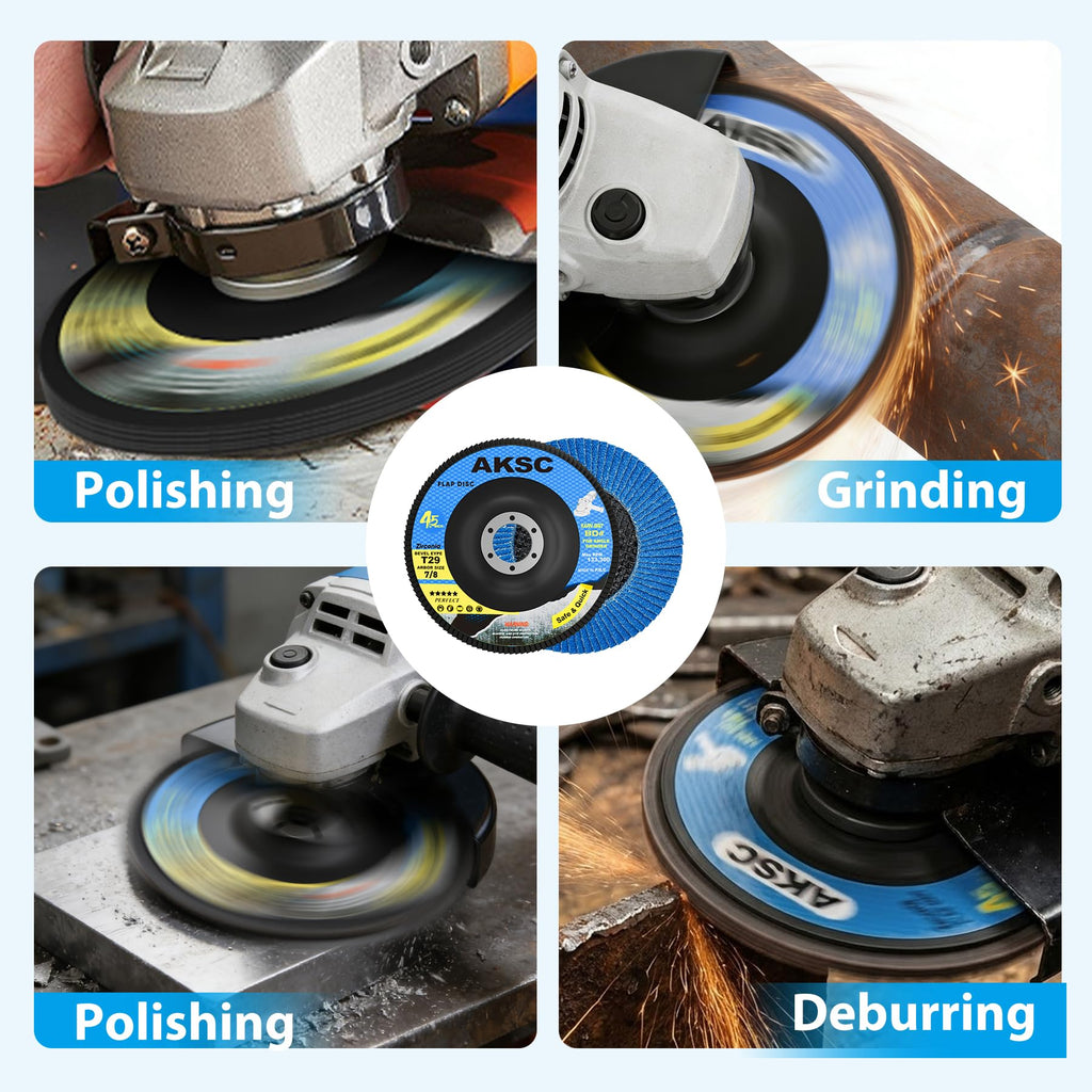 Flap Discs 4 1/2 for Angle Grinder, 80 Grit Grinding Disc Type 29, 12 Pack
