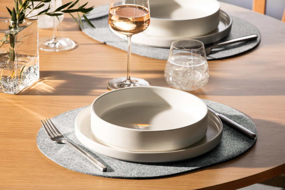 Loft Felt Placemat, 13.3 x 16.5 Oval Placemat (Set of 4), Cloud