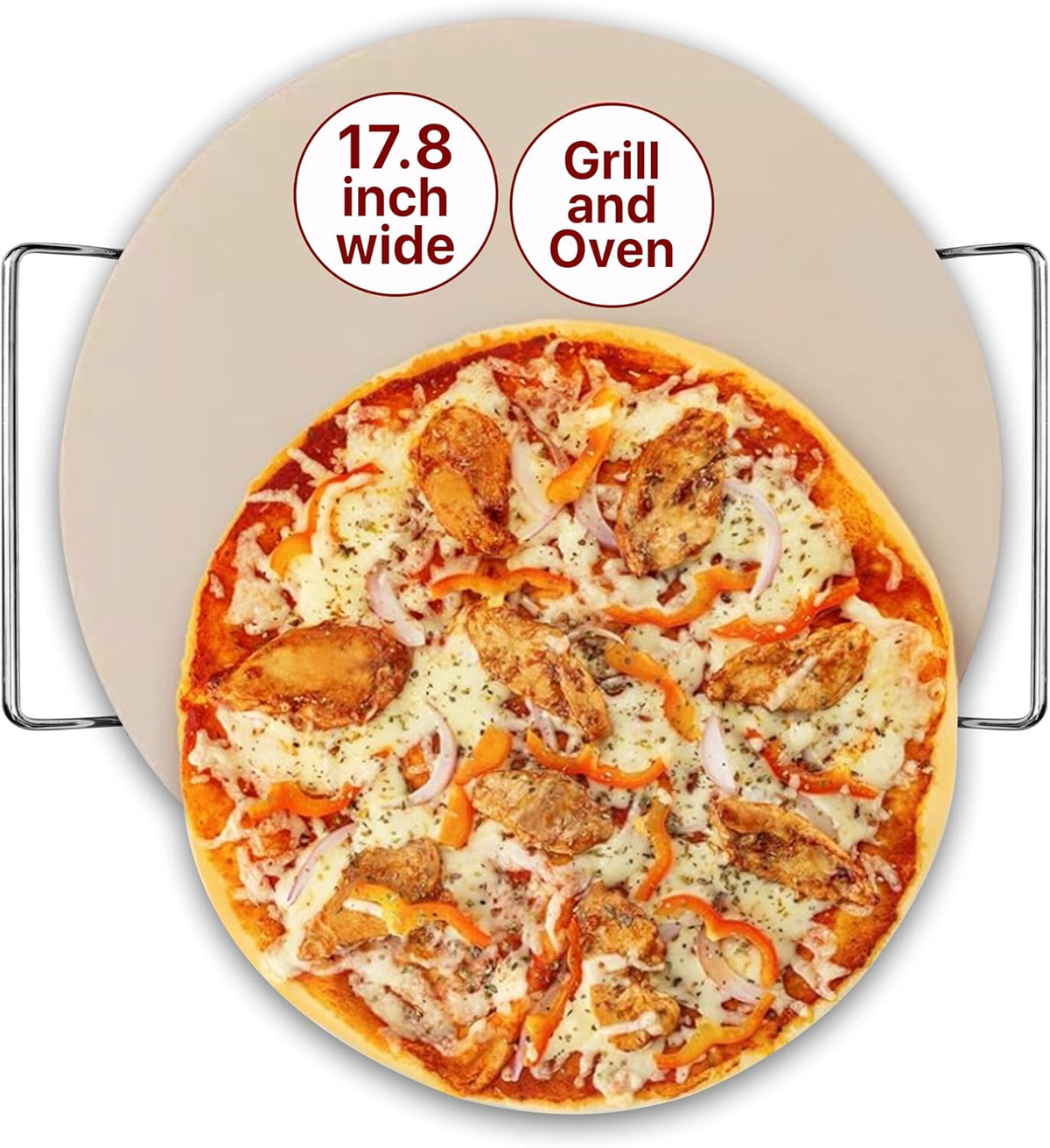 Extra Large Round Pizza Stone For Oven 18 Inch Approx (17.8 inch)