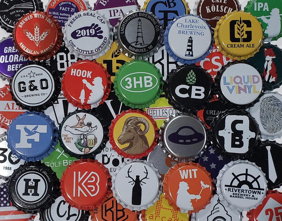 500 Craft Beer Bottle Caps, No Dents, Huge Variety of Assorted Crown Caps