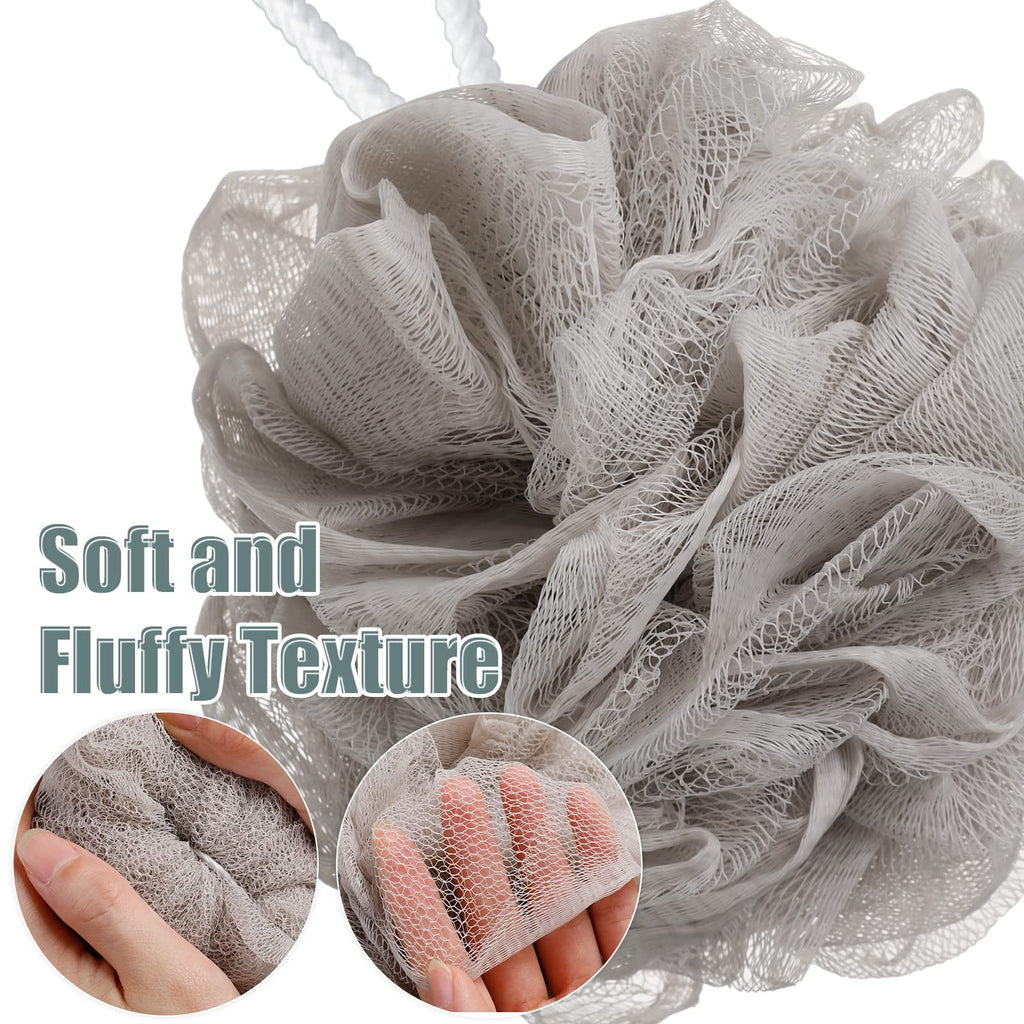32 Pcs Bath Sponge Shower Loofahs Bulk 60 g Charcoal Large Mesh Puff Soft Scrubber for Men and Women Exfoliating