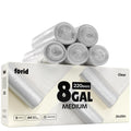 Medium 8 Gallon Trash Bags, Kitchen Garbage Bags, Clear, 220 Count