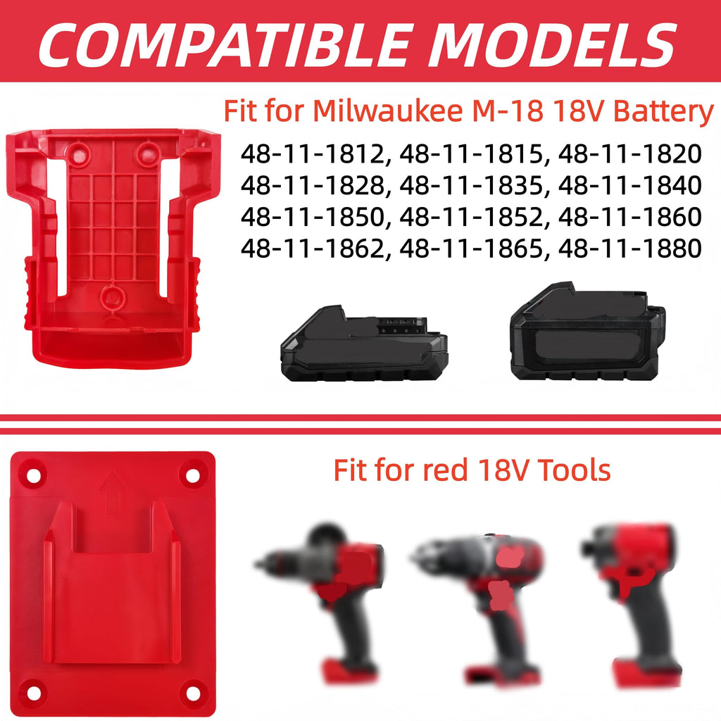 20 Pack Tool Battery Packs Holder Compatible with Milwaukee 18V Batteries