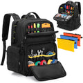 Heavy-Duty Tool Bag Backpack for Men with 3 Tool Pouches, Black