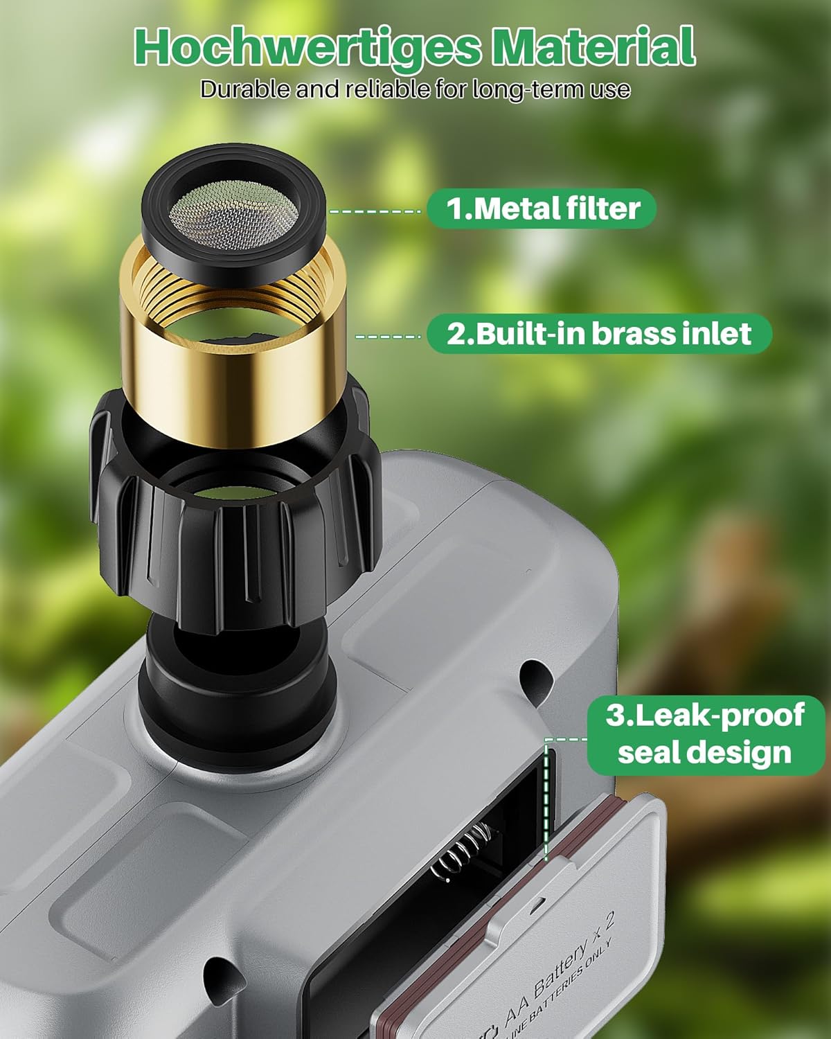 WiFi Water Timer 3 Outlet for Garden Hose, Smart Sprinkler Controller with 984ft RF Range, Smart Lawn Watering System