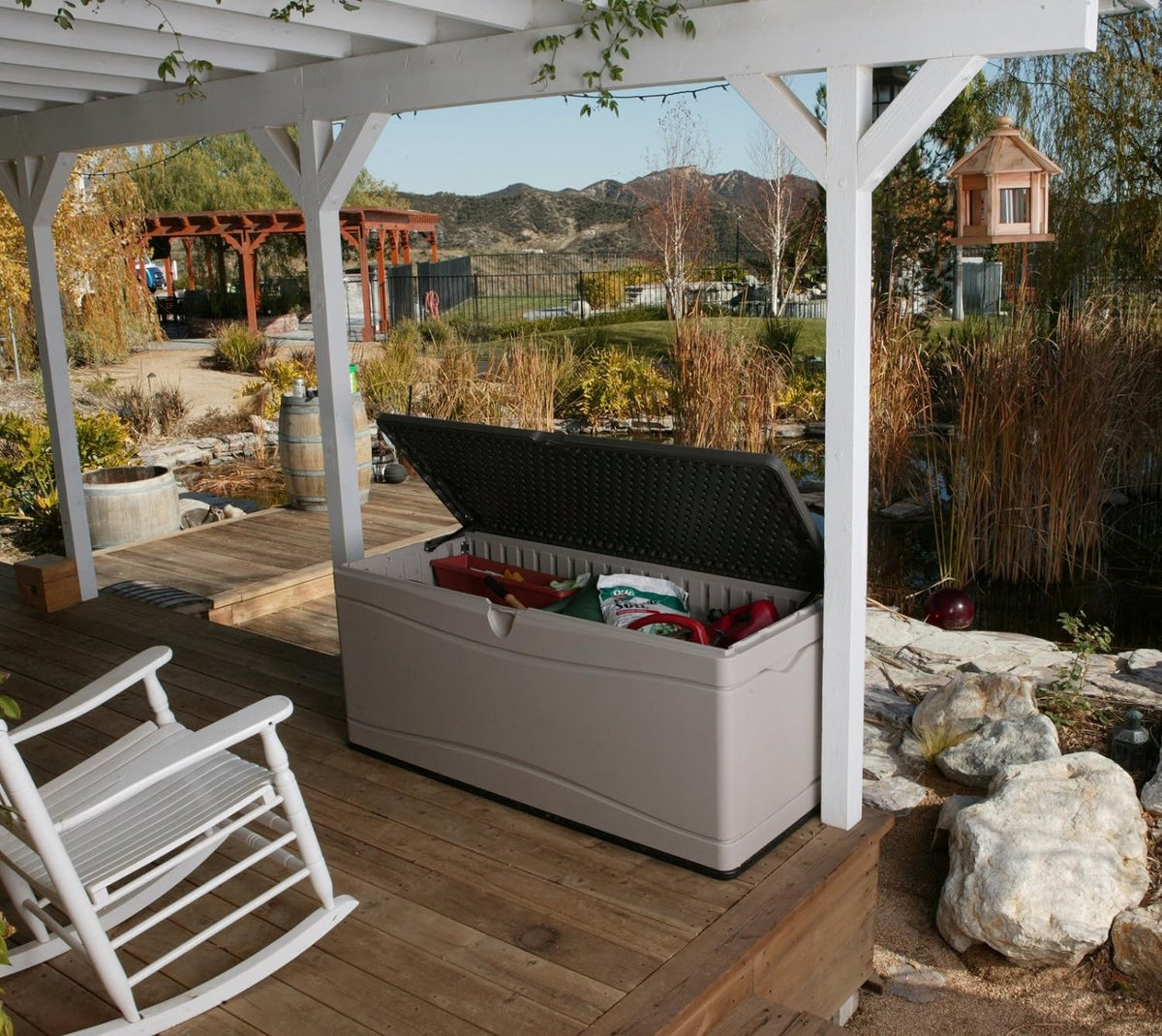60012 Extra Large Deck Box, 130 Gallon, Desert Sand/Brown