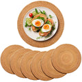 6 Pack Round Rattan Placemats, 13 Inch Rattan Chargers for Table