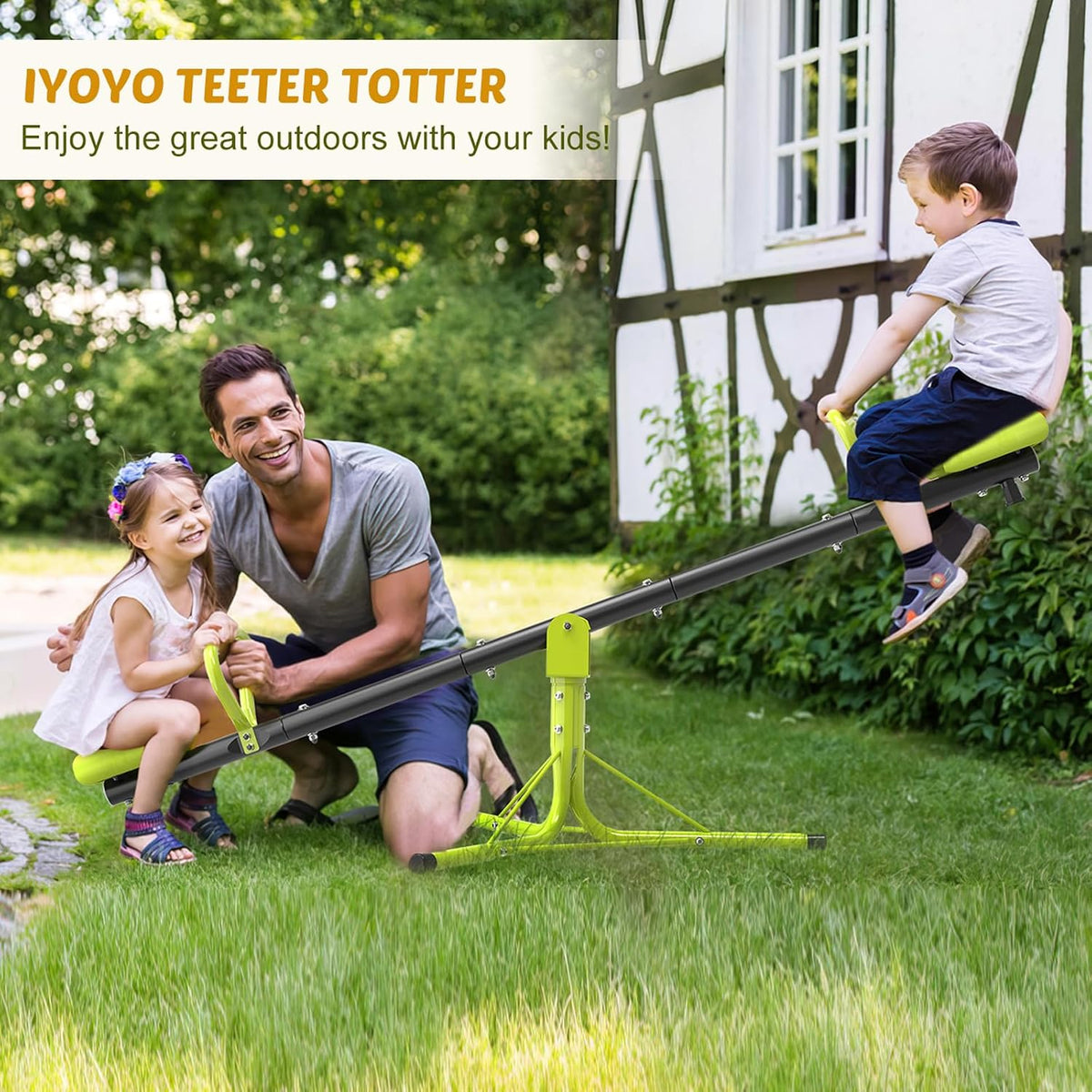 Teeter Totter Seesaw for Kids Outdoor for Ages 4-8 Toddler Seesaw Sit and Spin Teeter Totter Outside Outdoor Toys