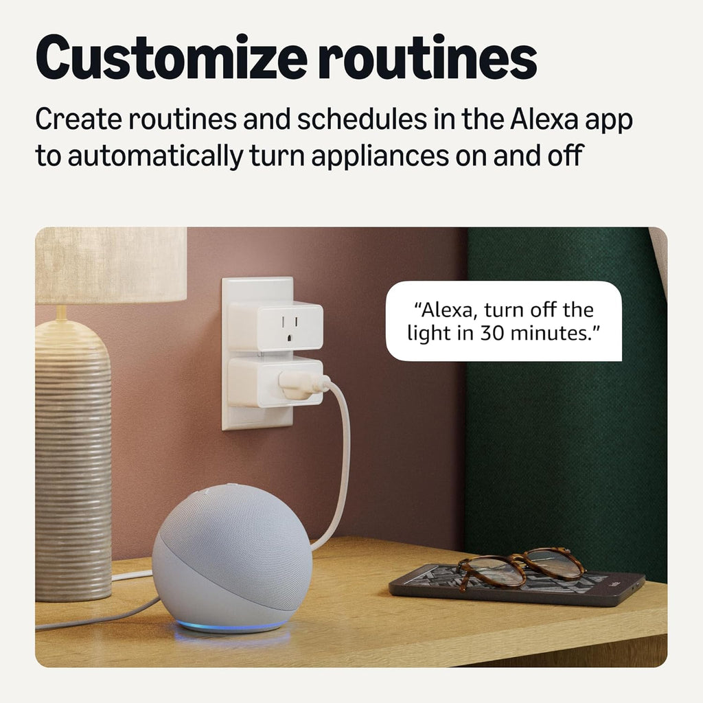 Smart Plug, Works with Alexa Only, Voice Control, Remote APP Control, Schedule, Compact Design, Versatile, 2.4 GHz