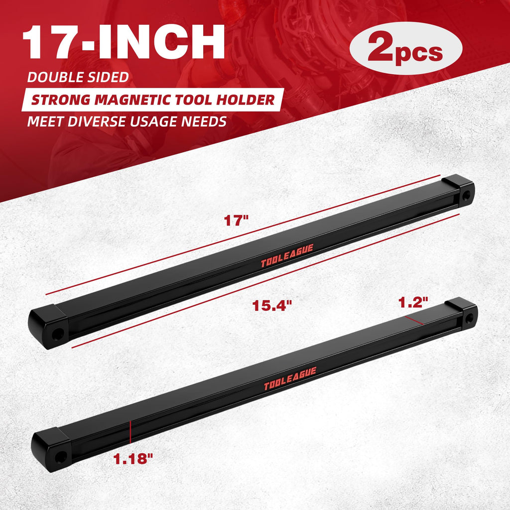17" Double Sided Magnetic Tool Holder, Magnetic Tool Bar, 110LB