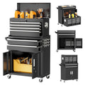 8 Drawer Rolling Tool Chest with Lock, Tool Storage Cabinet（Black）