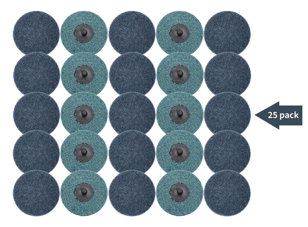 COSPOF 3 Inch Quick Change Sanding Discs, 25 Pack Fine Sanding Discs, Surface Conditioning Discs for Die Grinder(Blue-Fine).