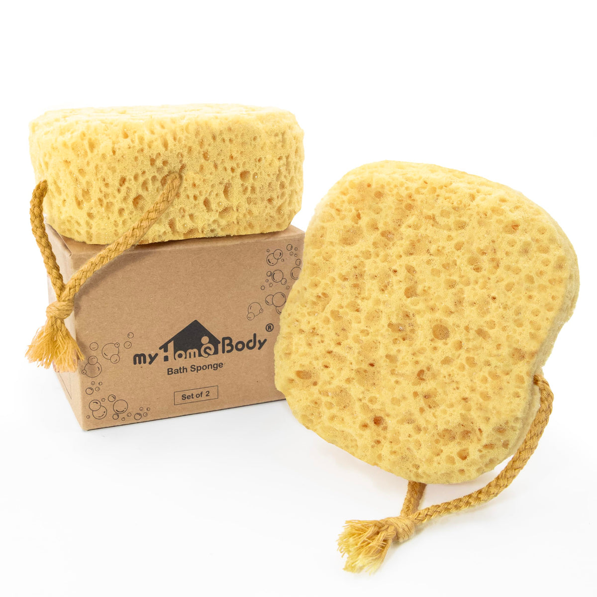 Bath Sponge, Foam Loofah, Shower Sponge for Body, Square, 2 Pack
