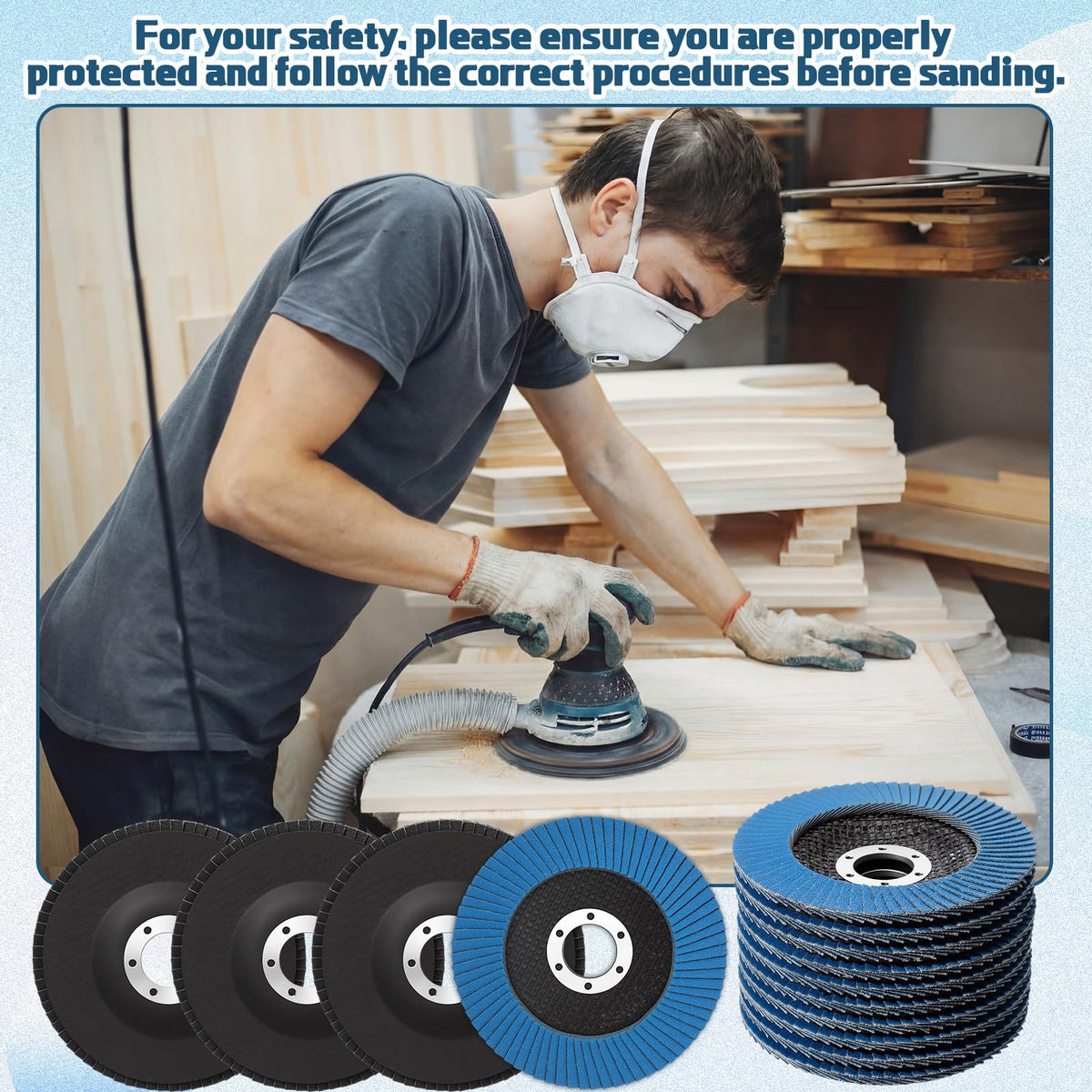 Landhoow 40 Pack 40 60 80 120 Grit Flap Discs 4 1/2 Inch for Angle Grinder 4.5 x 7/8 Inch Aluminum Oxide Sanding Disc Grinding Wheels Grinding Discs Abrasives Flapper Wheel for Wood Metal Sanding
