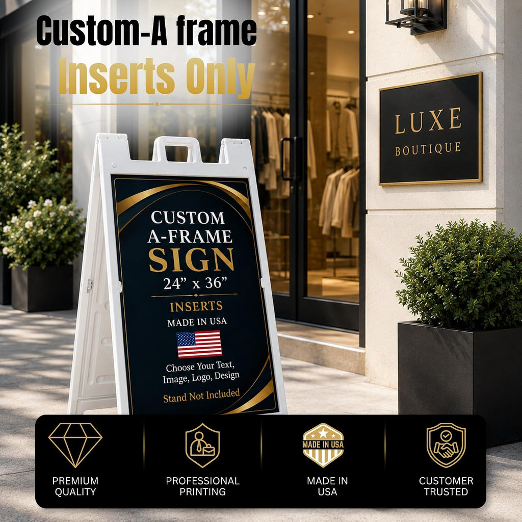 Custom Sandwich Board Signs Outdoor Waterproof A-Frame Signs Printed in USA