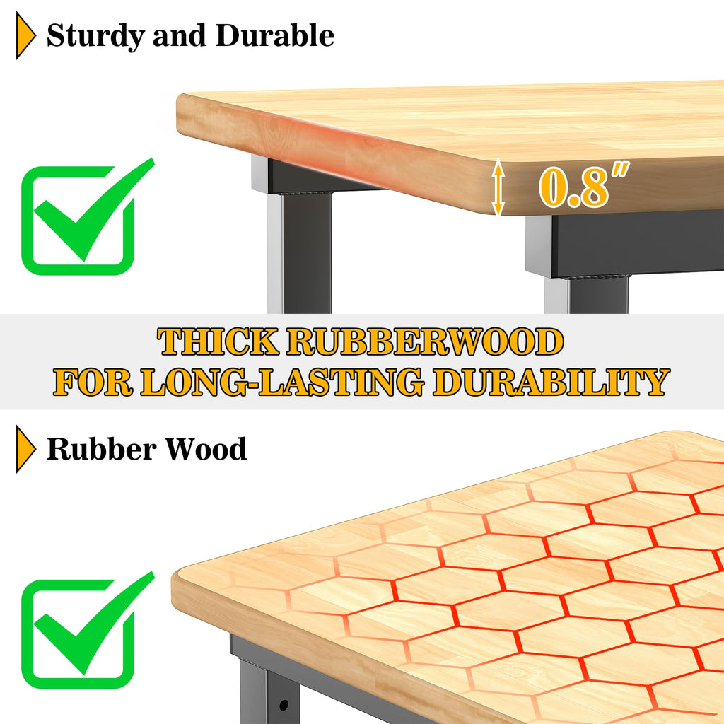 Workbench for Garage, 32"x18" Adjustable Height Work Table
