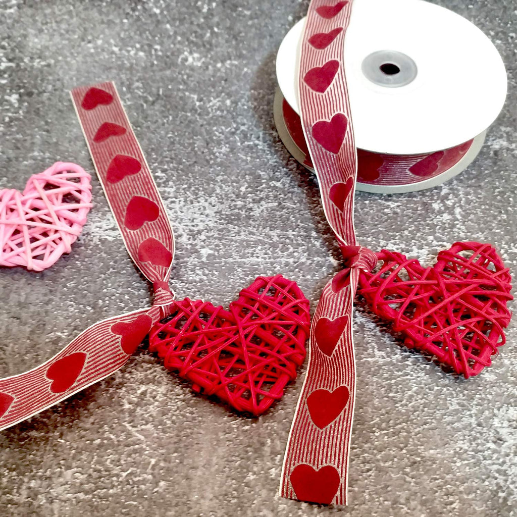 21.8 Yards Valentine's Day Ribbons Heart Ribbons for Valentine's Day Wedding Decoration DIY Crafts