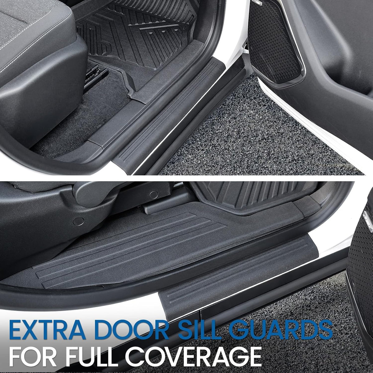 Floor Mats Set for 2024-2026 Chevy Traverse & GMC Acadia & 2025-2026 Buick Enclave, with 2nd Row Kick Mats, Only for